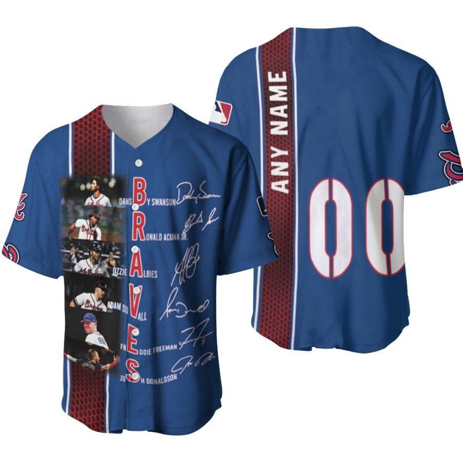Atlanta Braves Dansby Swanson Ronald Acuna Jr. Designed Allover Gift With Custom Name Number For Braves Fans Baseball Jersey Gifts for Fans - lylyprint.com baseball jersey product view 2