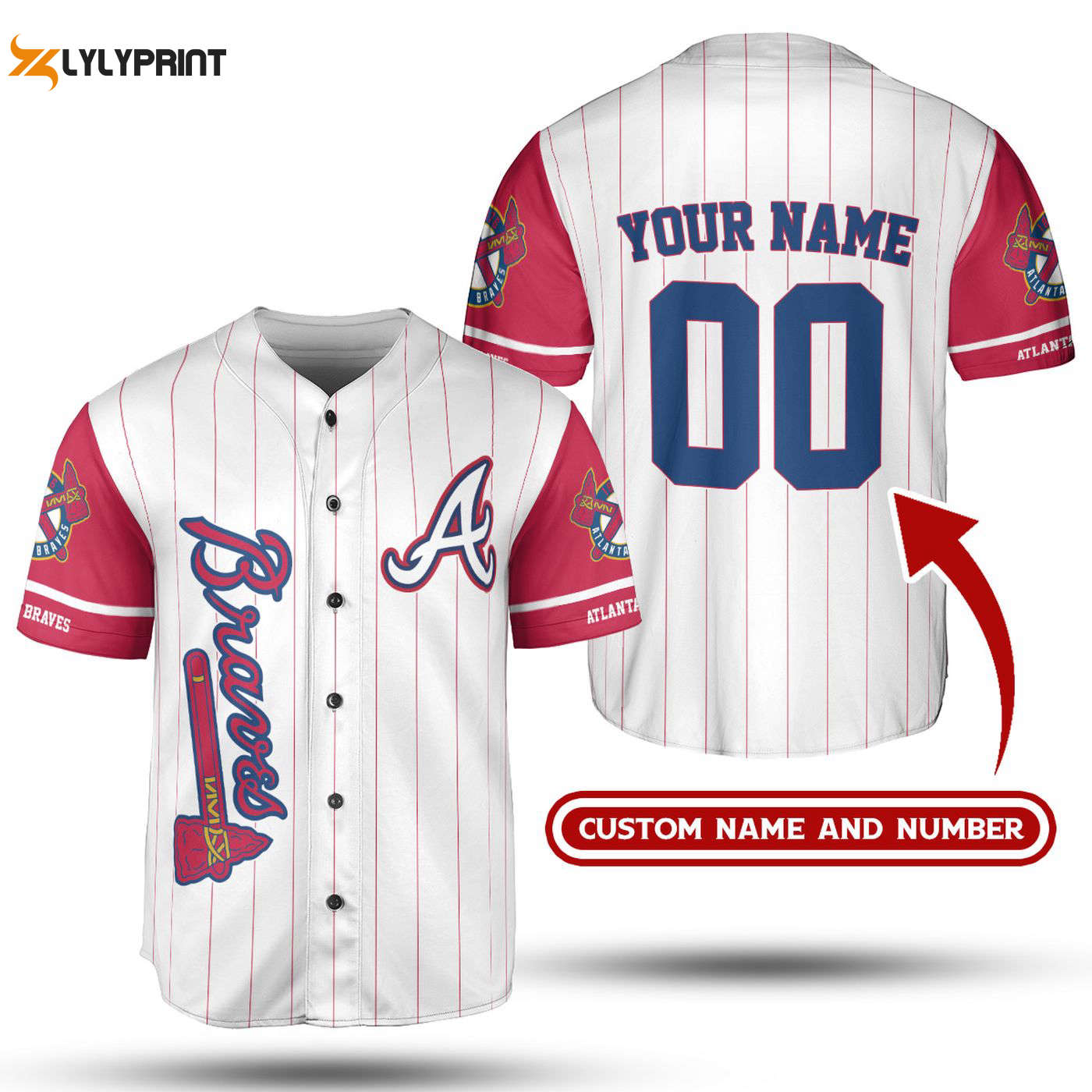 Shop Atlanta Braves MLB Jersey Shirt – Custom Collection for Braves Baseball Fans! - lylyprint.com baseball jersey product view 1