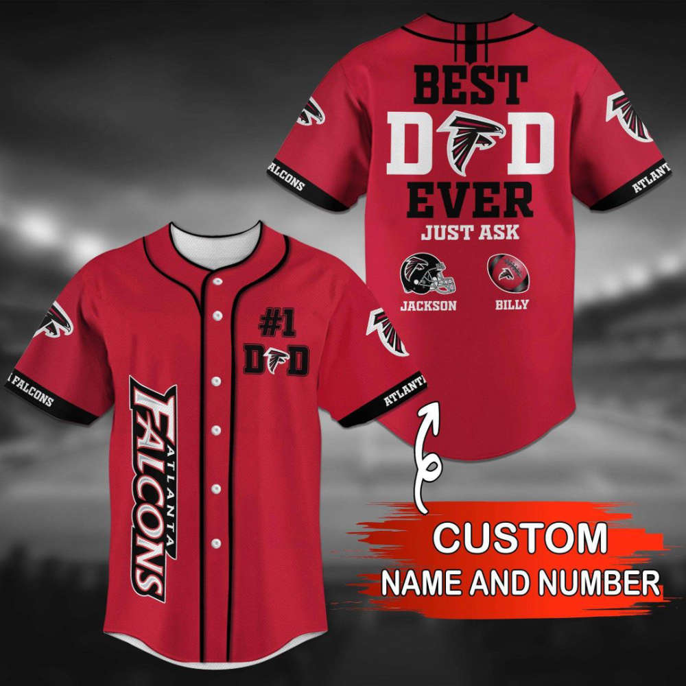 Atlanta Falcons Personalized Baseball Jersey Gift For Men Women - lylyprint.com baseball jersey product view 2