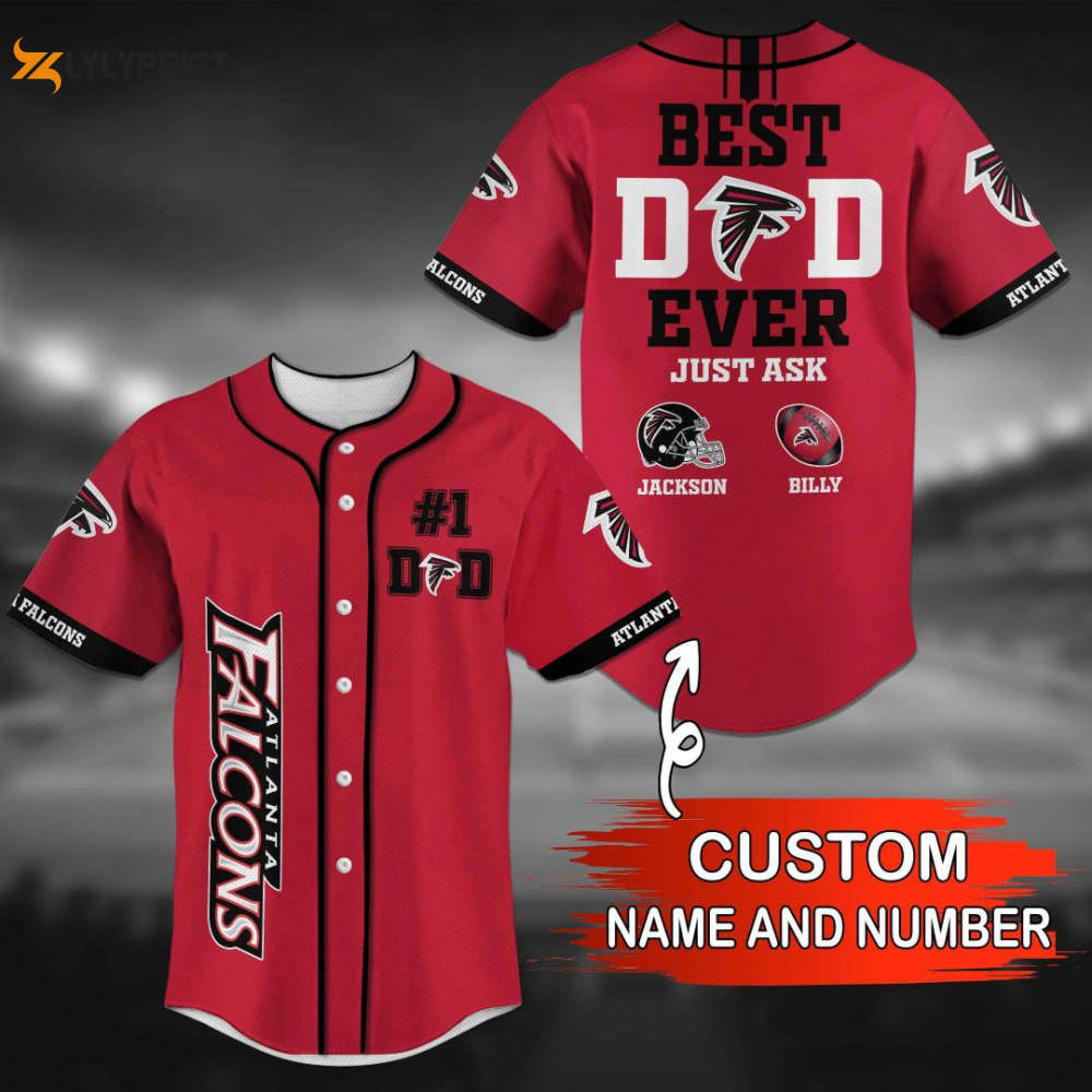 Atlanta Falcons Personalized Baseball Jersey Gift For Men Women - lylyprint.com baseball jersey product view 1