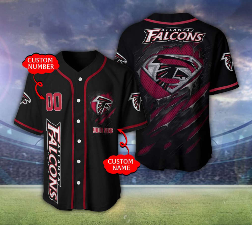 Atlanta Falcons Personalized Baseball Jersey Fan Gifts - lylyprint.com baseball jersey product view 2