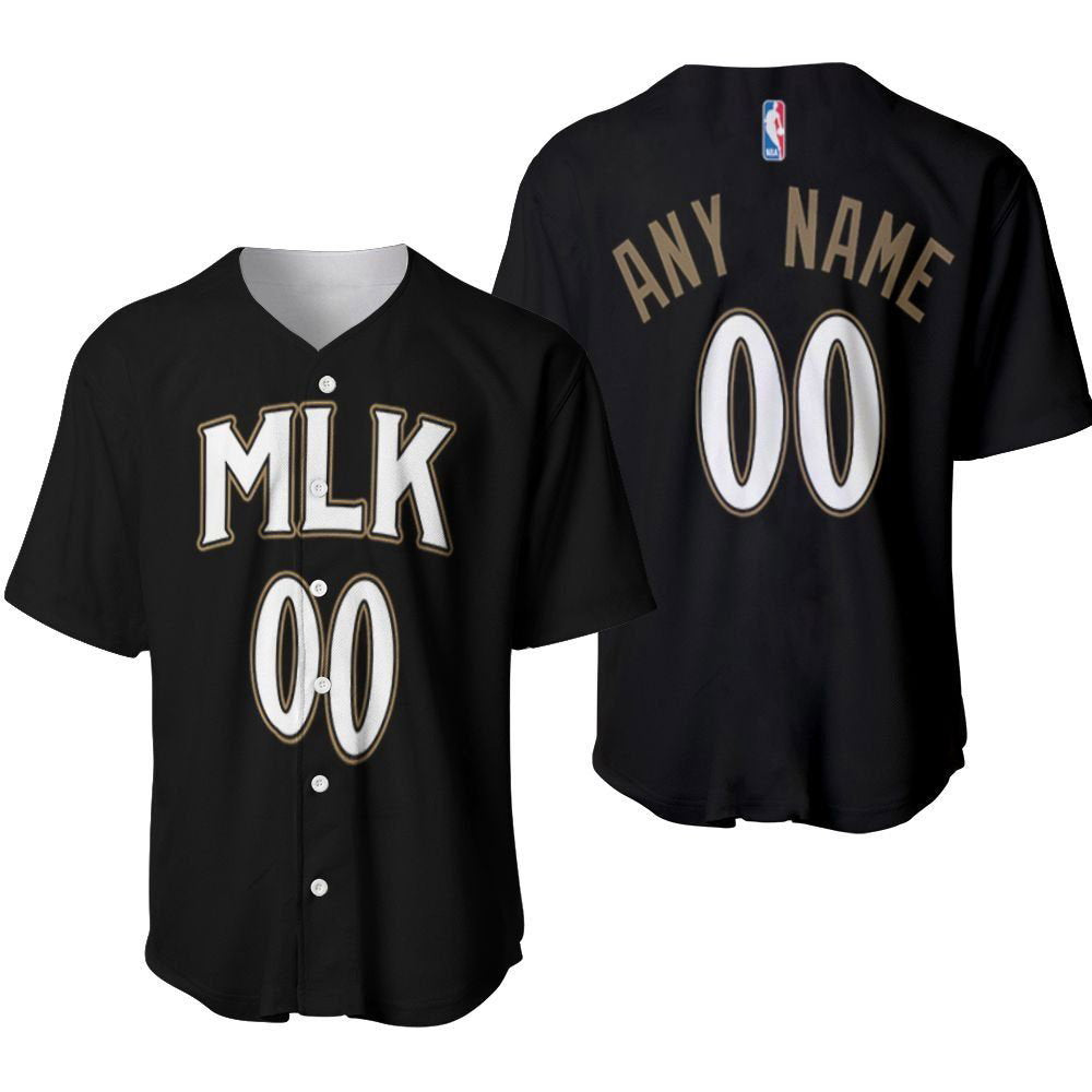 Atlanta Hawks Basketball Black Baseball Jersey Gifts for Fans - lylyprint.com baseball jersey product view 2