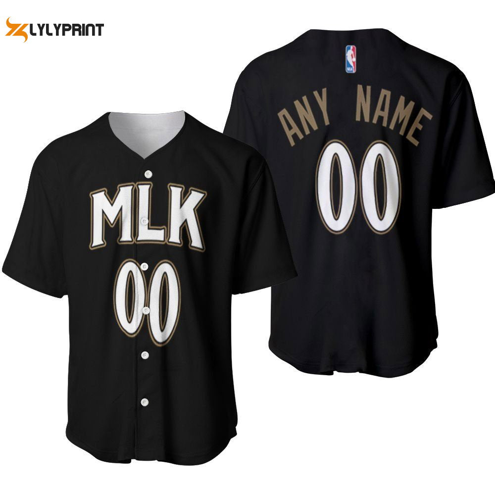 Atlanta Hawks Basketball Black Baseball Jersey Gifts for Fans - lylyprint.com baseball jersey product view 1