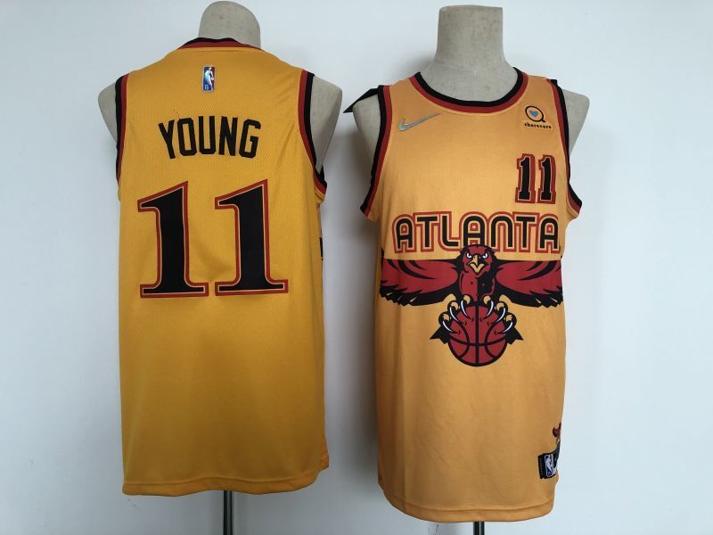atlanta hawks #11 trae young Hawks 11 Yellow City Edition 22 Basketball Jersey basketball jersey product view 1