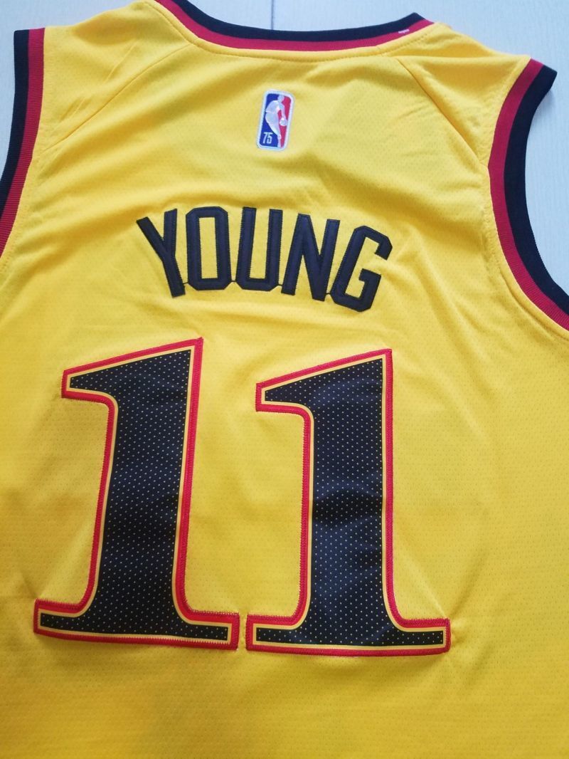 atlanta hawks #11 trae young Hawks 11 Yellow City s-xxl Style 2 Basketball Jersey basketball jersey product view 1