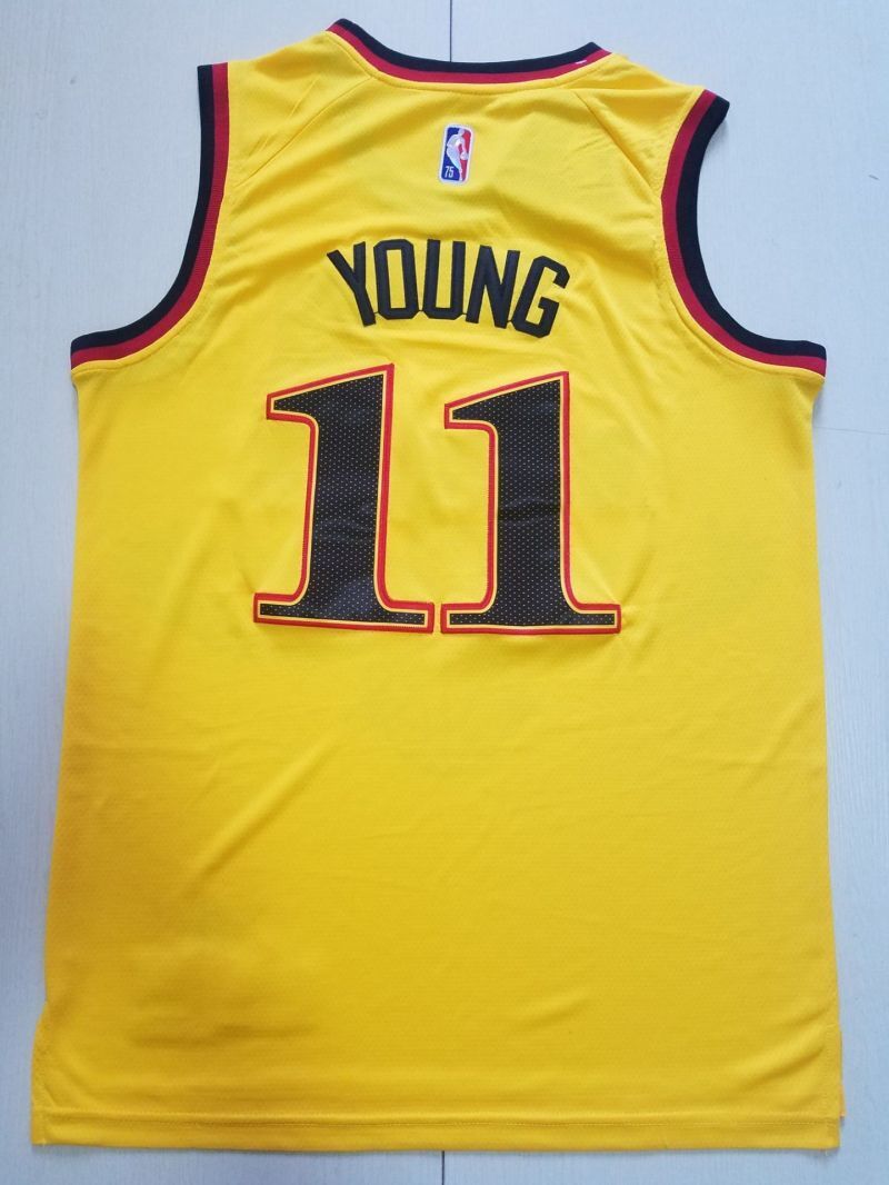 atlanta hawks #11 trae young Hawks 11 Yellow City s-xxl Style 3 Basketball Jersey basketball jersey product view 1