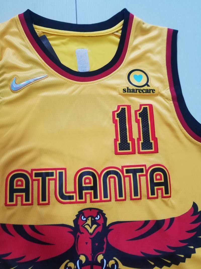 atlanta hawks #11 trae young Hawks 11 Yellow City s-xxl Style 4 Basketball Jersey basketball jersey product view 1