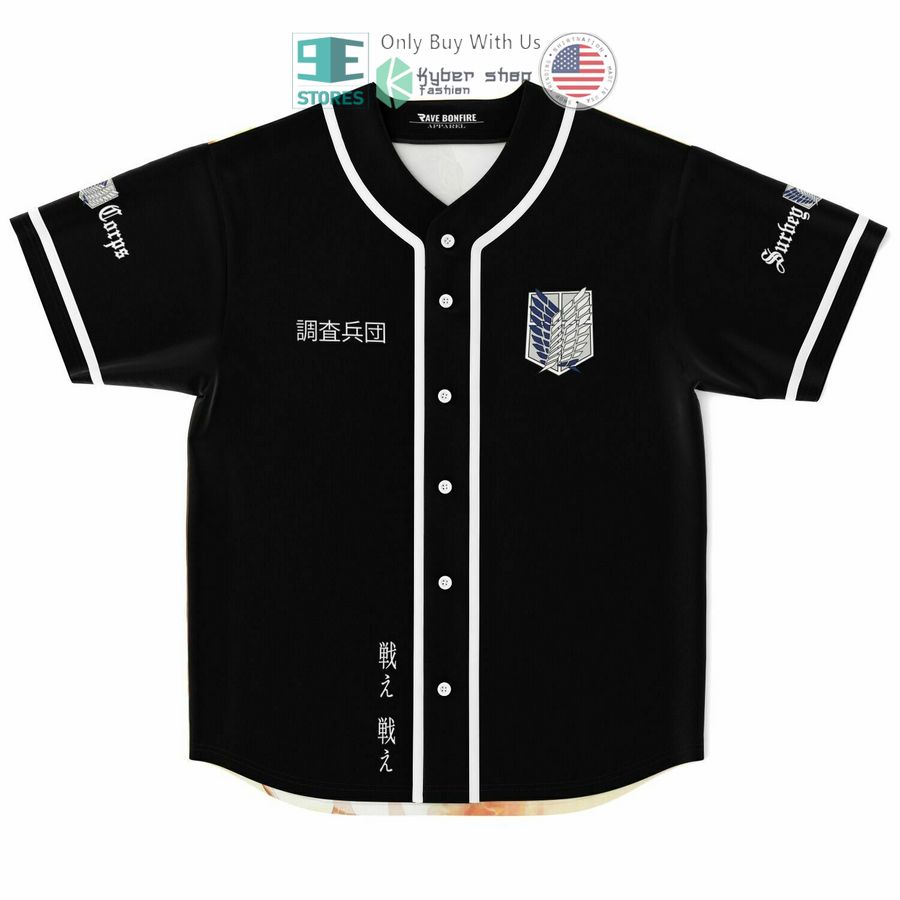 BEST Attack On Titan Baseball Jersey baseball jersey product view 1