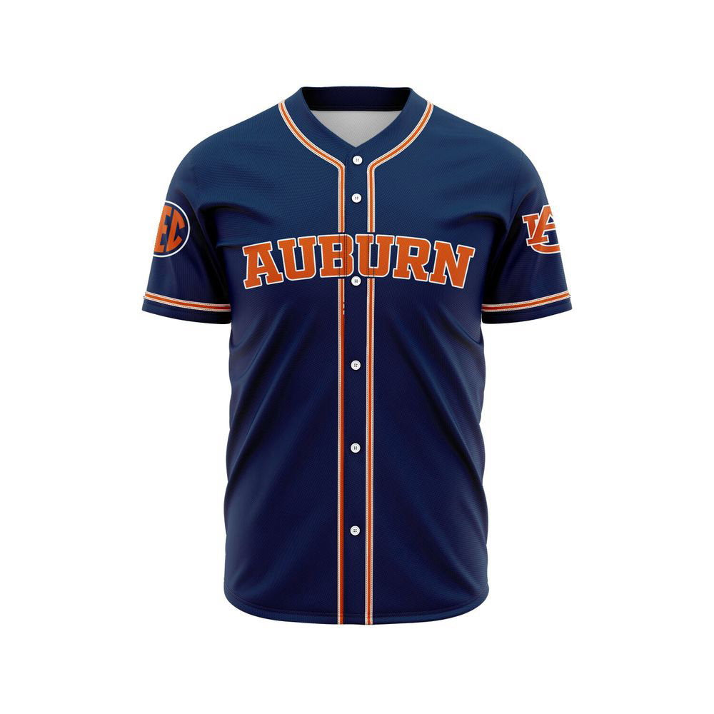 Auburn Baseball Jersey - lylyprint.com baseball jersey product view 3