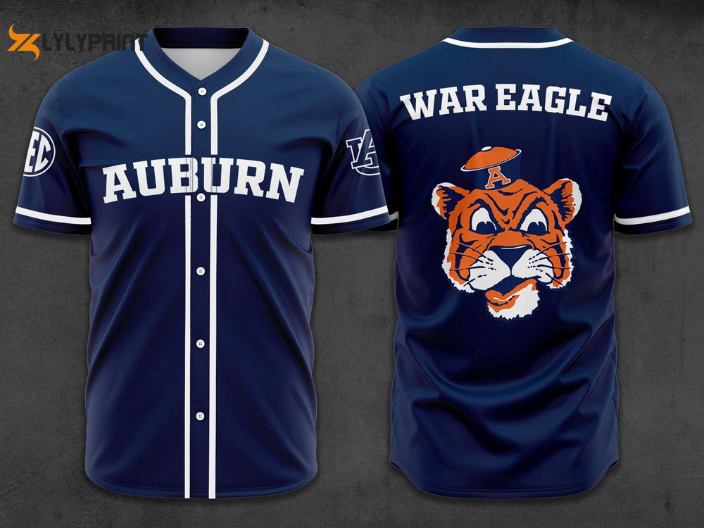 Auburn Baseball Jersey - lylyprint.com baseball jersey product view 1
