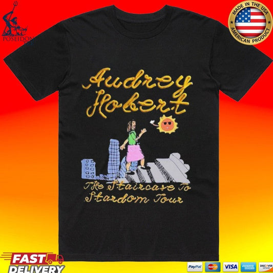 Audrey Hobert Staircase To Stardom Tour T-shirt Unisex T-shirt, Sweatshirt, Hoodie, Long Sleeve Tee - T-Shirt, Sweatshirt, Hoodie