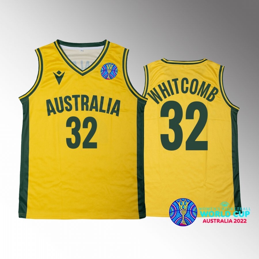 australia-bronze-medal-32 Sami Whitcomb yellow-2022-fiba-womens-basketball-world-cup-jersey basketball jersey product view 1