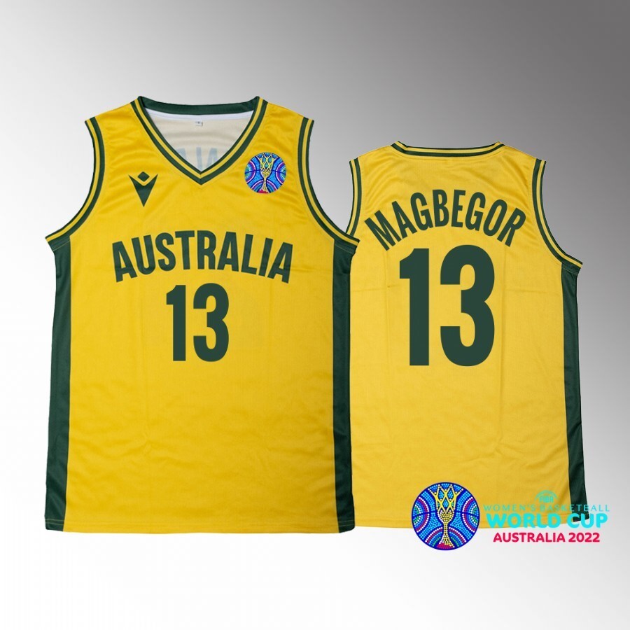 australia-bronze-medal-ezi-magbegor-yellow-2022-fiba-womens-basketball-world-cup-jersey Basketball Jersey basketball jersey product view 1