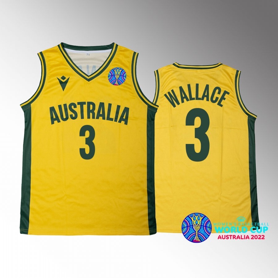 australia-bronze-medal-kristy-wallace-yellow-2022-fiba-womens-basketball-world-cup-jersey Basketball Jersey basketball jersey product view 1