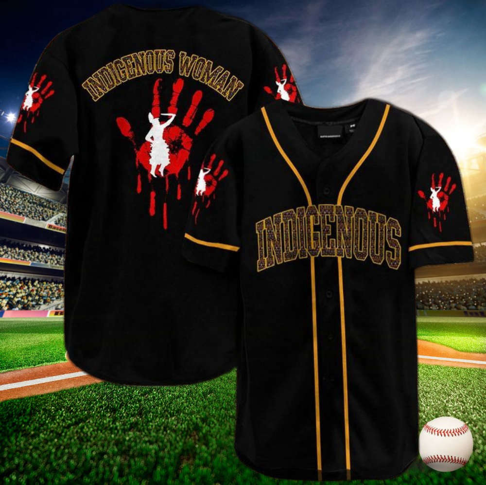 Authentic Indigenous Woman Native Baseball Jersey: Embrace Cultural Heritage baseball jersey product view 1