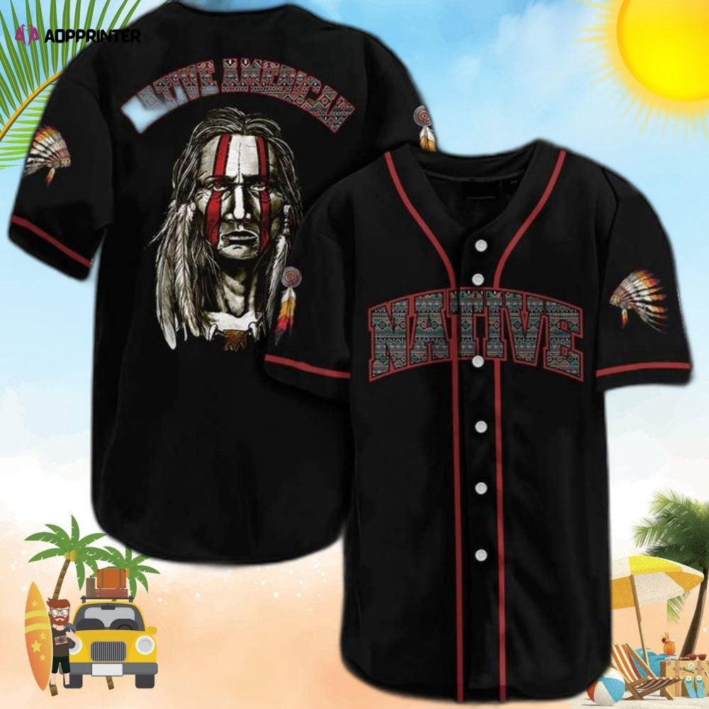Authentic Native American Chief Tribe Baseball Jersey - Embrace the Spirit of the Tribe! - Aopprinter baseball jersey product view 1