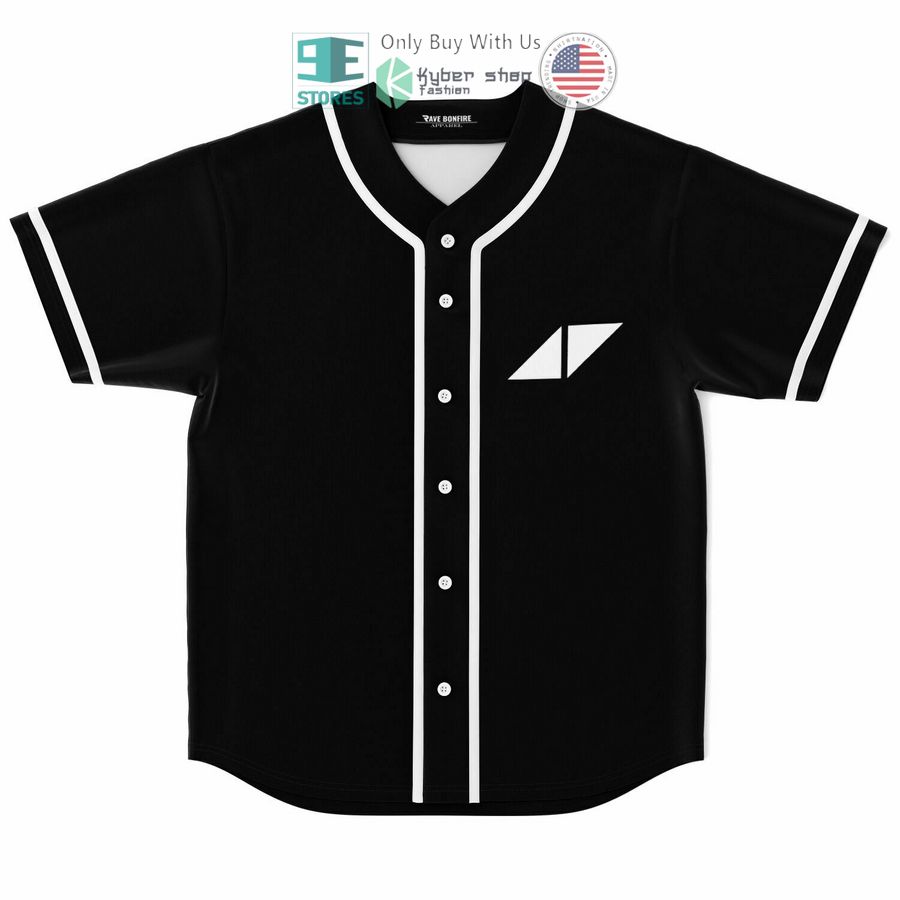 BEST Avicii logo black Baseball Jersey baseball jersey product view 1