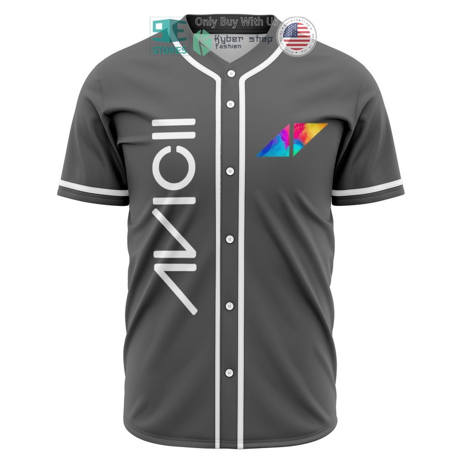 BEST Avicii logo grey Baseball Jersey baseball jersey product view 1
