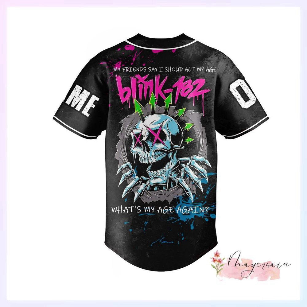B182 Baseball Jersey, B182 Band Baseball Shirt - lylyprint.com baseball jersey product view 2