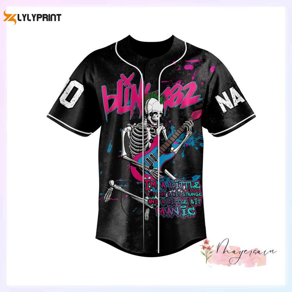 B182 Baseball Jersey, B182 Band Baseball Shirt - lylyprint.com baseball jersey product view 1