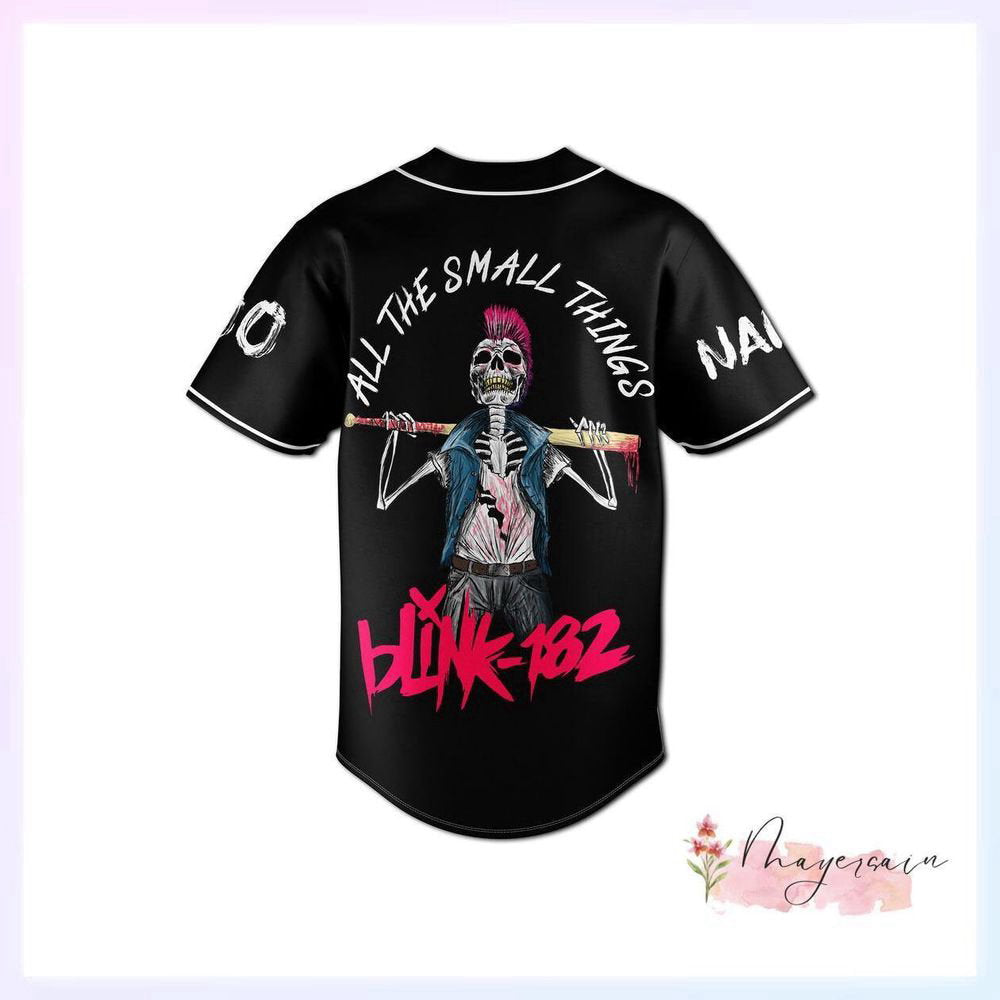 B182 Baseball Jersey, B182 Band Jersey Shirt - lylyprint.com baseball jersey product view 2