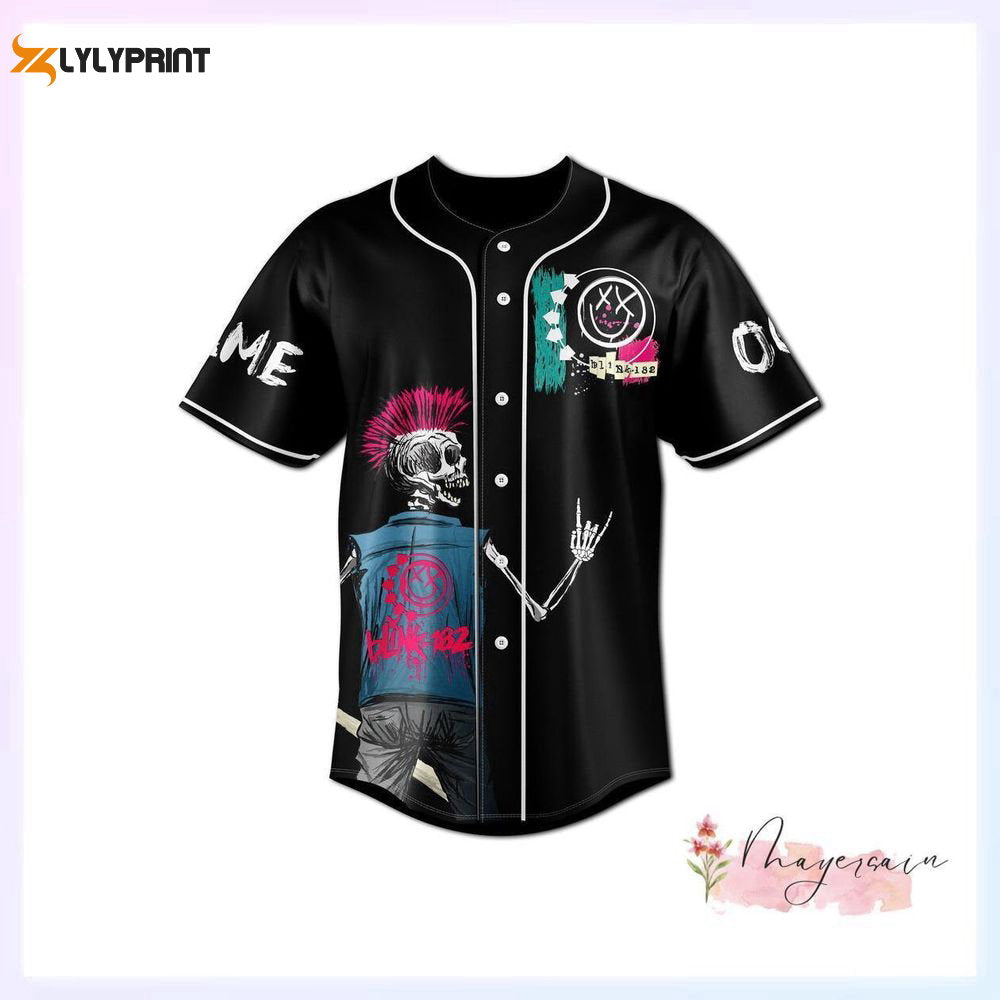 B182 Baseball Jersey, B182 Band Jersey Shirt - lylyprint.com baseball jersey product view 1