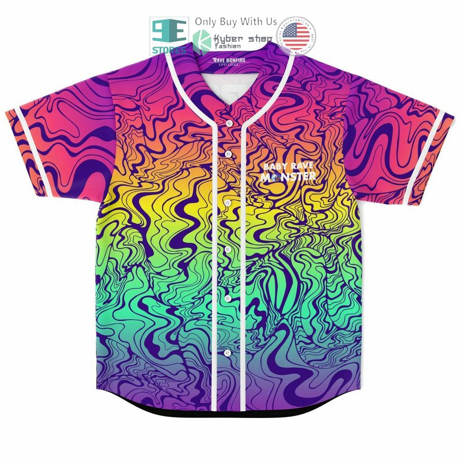 BEST Baby Rave Monster LSDREAM Peace Love And Wubz Baseball Jersey baseball jersey product view 1