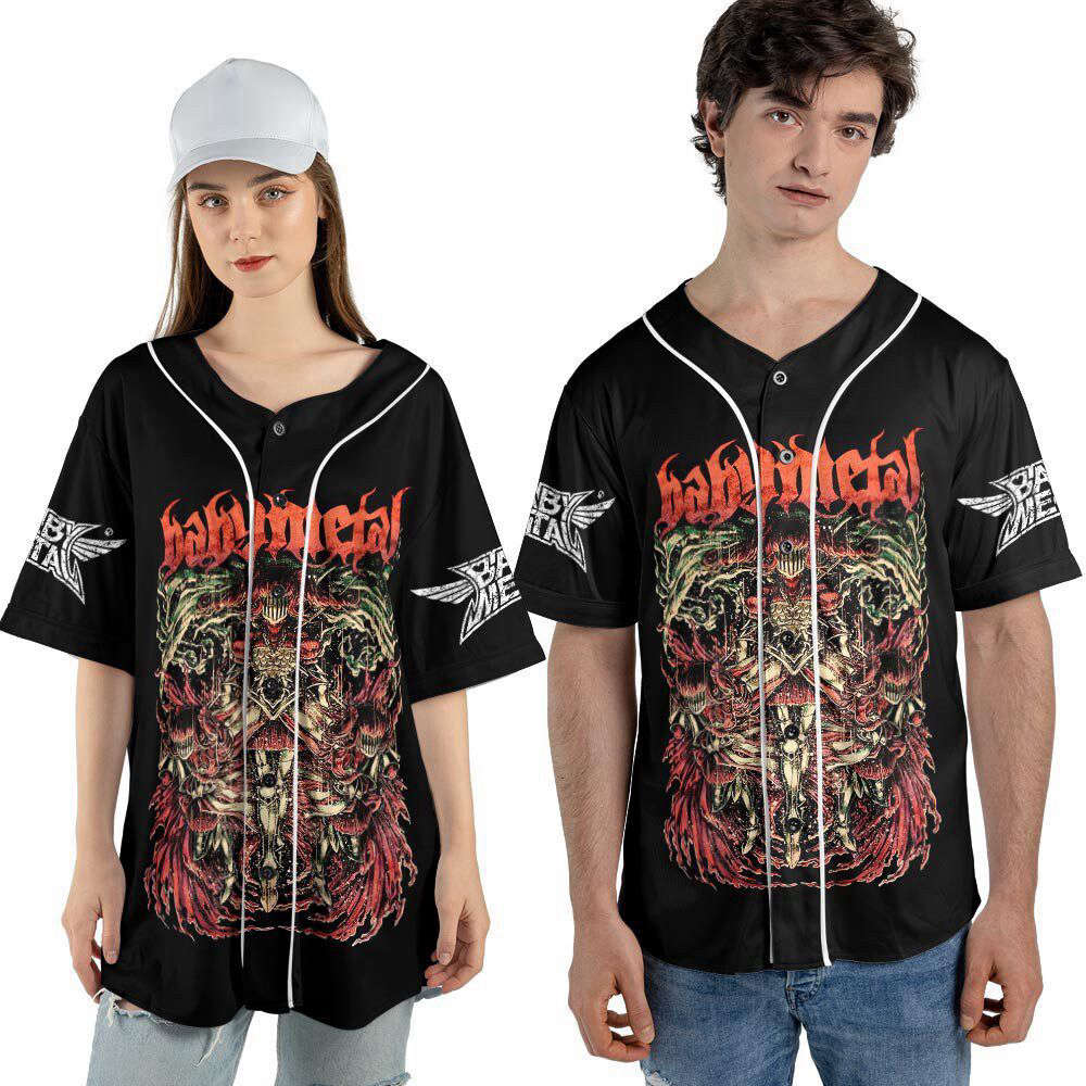 Babymetal US Tour 2023 Kpop Jersey Baseball, Kpop Baseball Jersey For Men Women - lylyprint.com baseball jersey product view 3