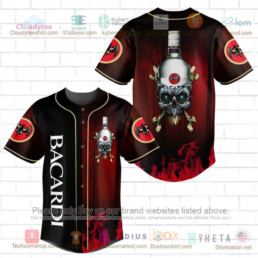 HOT Bacardi skull head Baseball Jersey Shirt baseball jersey product view 1
