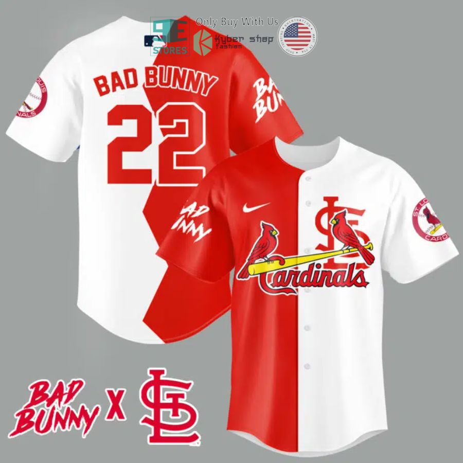 BEST Bad Bunny and St. Louis Cardinals Baseball Jersey baseball jersey product view 1