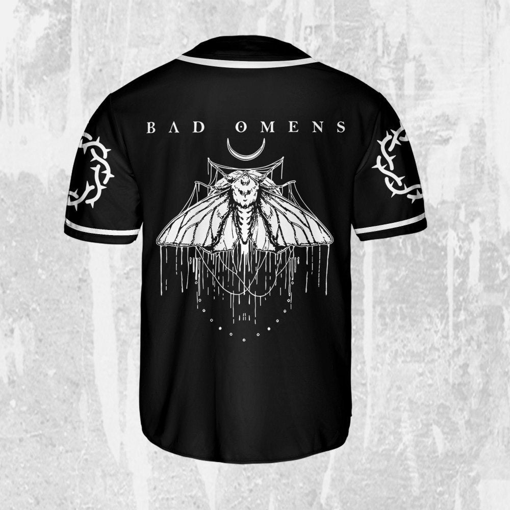 Bad Omens Moth Rock Music Jersey Tour 2023 Shirt & Baseball Jersey - Aopprinter baseball jersey product view 3