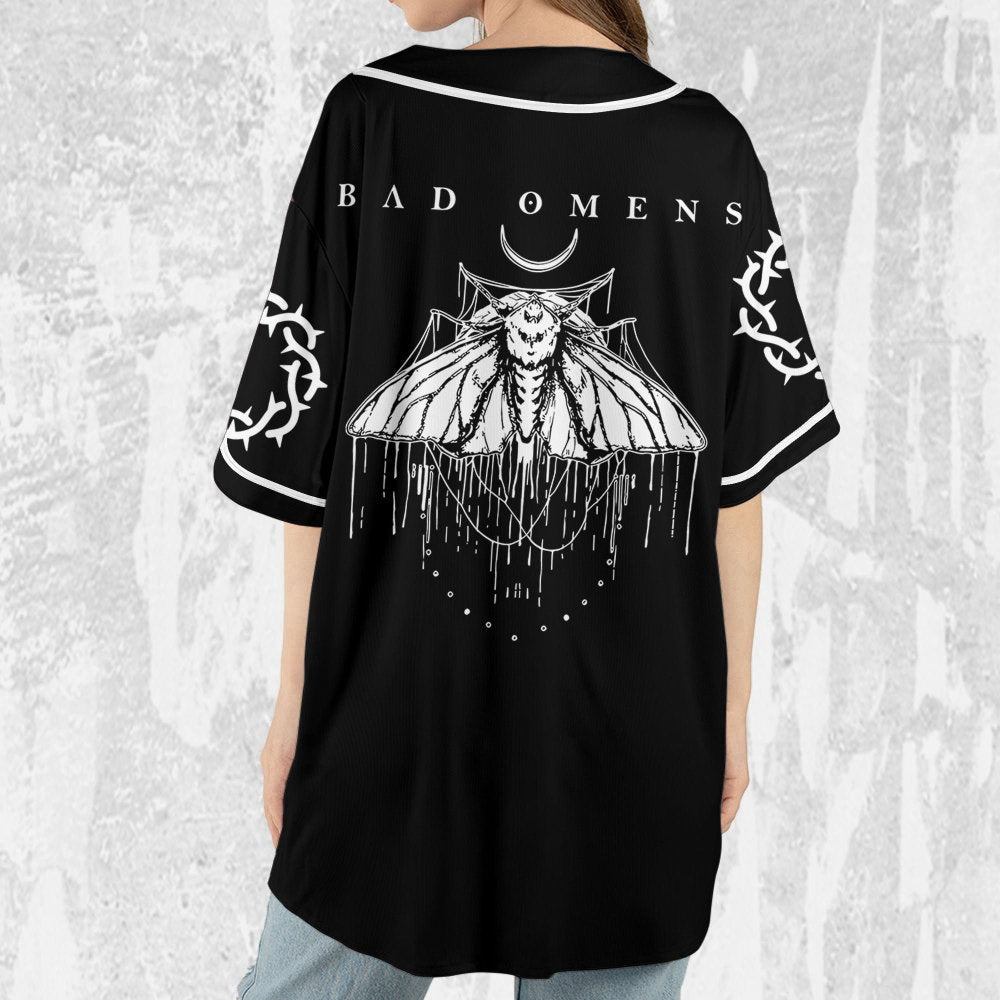 Bad Omens Moth Rock Music Jersey Tour 2023 Shirt & Baseball Jersey - Aopprinter baseball jersey product view 5