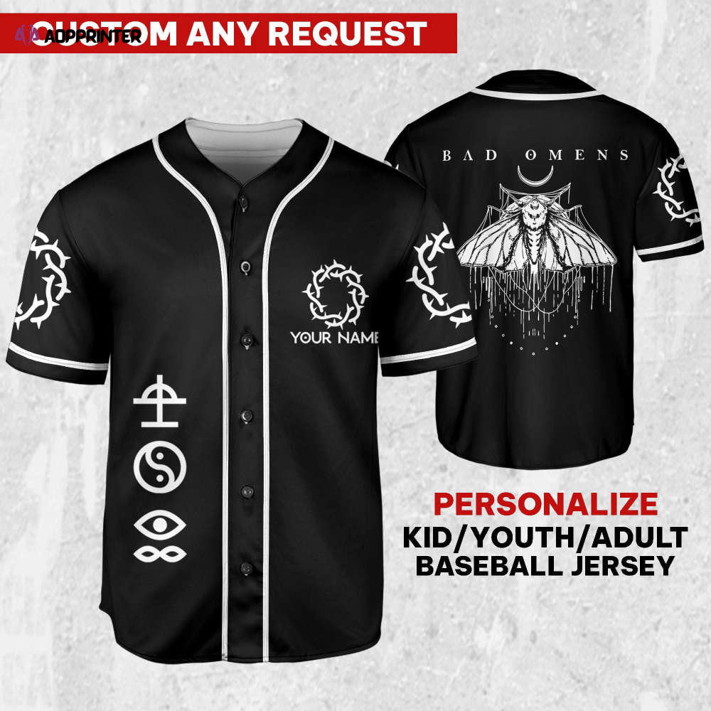 Bad Omens Moth Rock Music Jersey Tour 2023 Shirt & Baseball Jersey - Aopprinter baseball jersey product view 1