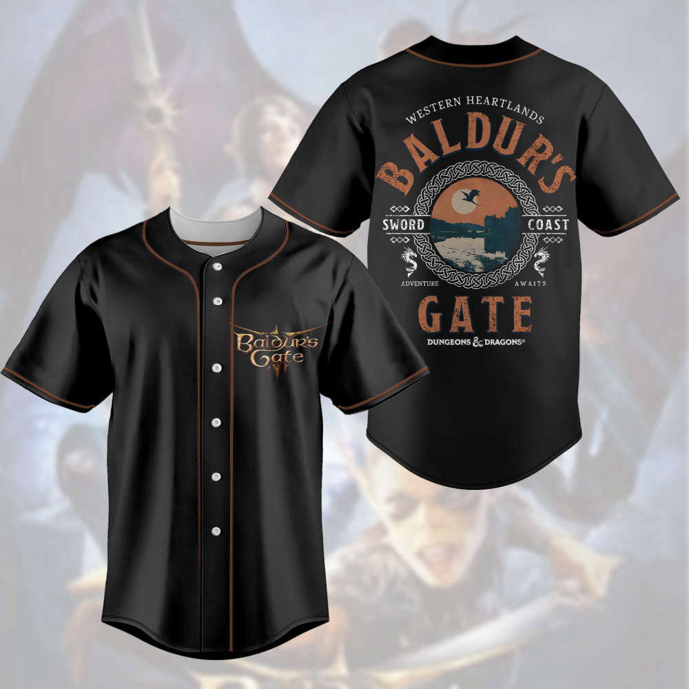 Baldur s Gate 3 Baseball Jersey Astarion High Elf Shirt – Video Game Jersey Perfect Gift for Fans baseball jersey product view 2