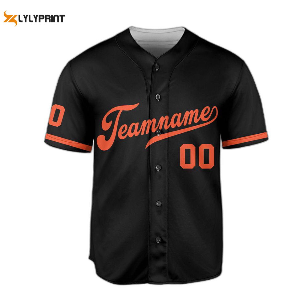 Baltimore Baseball Jersey Black, Baltimore Oriole Baseball Jersey For Men Women - lylyprint.com baseball jersey product view 1
