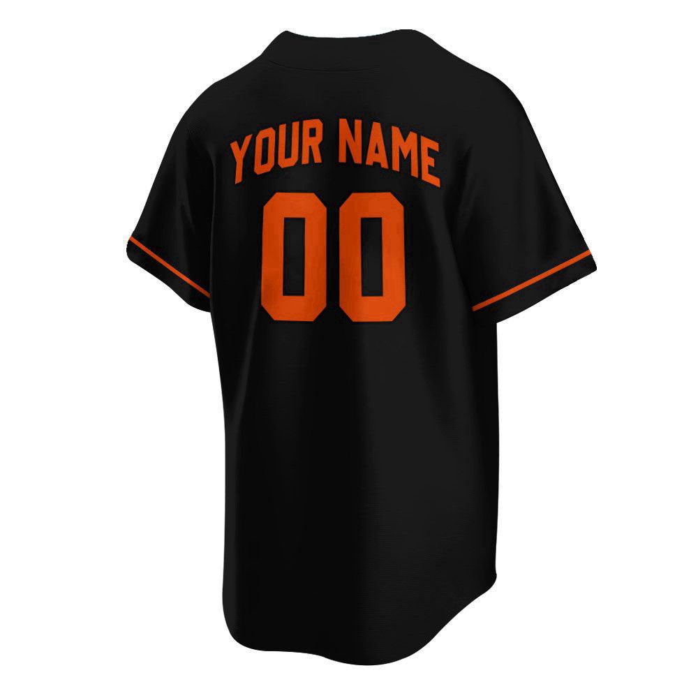 Baltimore Black Orange Baseball Jersey Customized Name And Number, For Men Women - Aopprinter baseball jersey product view 3