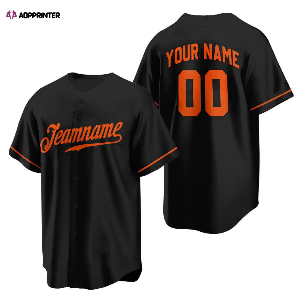 Baltimore Black Orange Baseball Jersey Customized Name And Number, For Men Women - Aopprinter baseball jersey product view 1