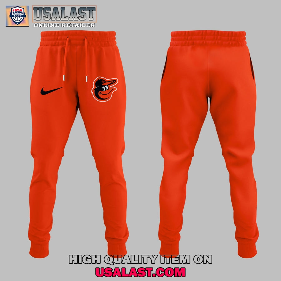 Baltimore Orioles Orange On Orange Custom Hoodie And Jersey Set baseball jersey product view 3