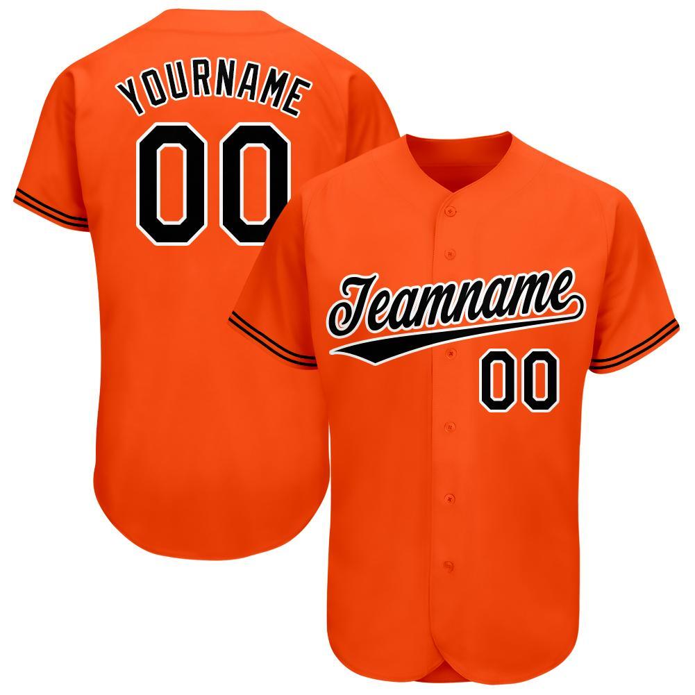 Custom Orange Black-White Baseball Jersey baseball jersey product view 1