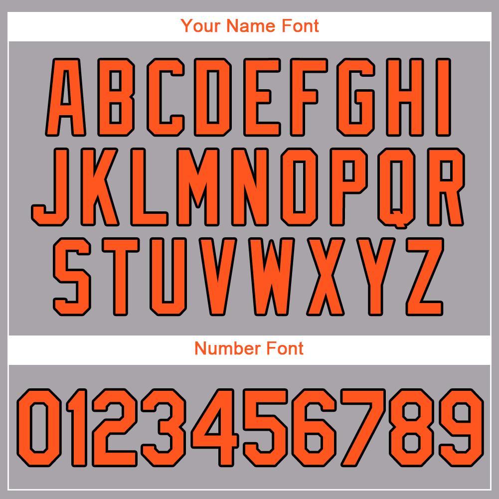 Custom Gray Orange-Black Baseball Jersey baseball jersey product view 4