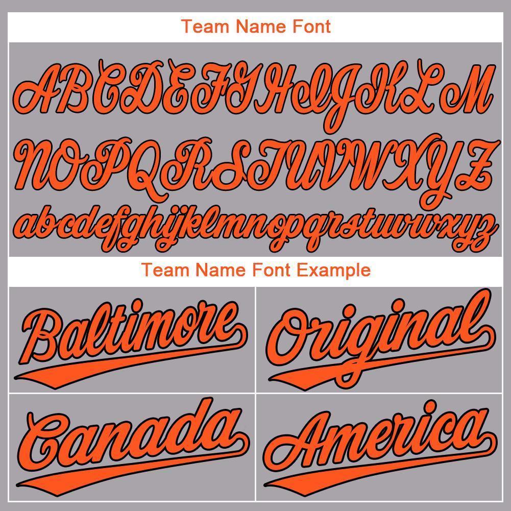 Custom Gray Orange-Black Baseball Jersey baseball jersey product view 5