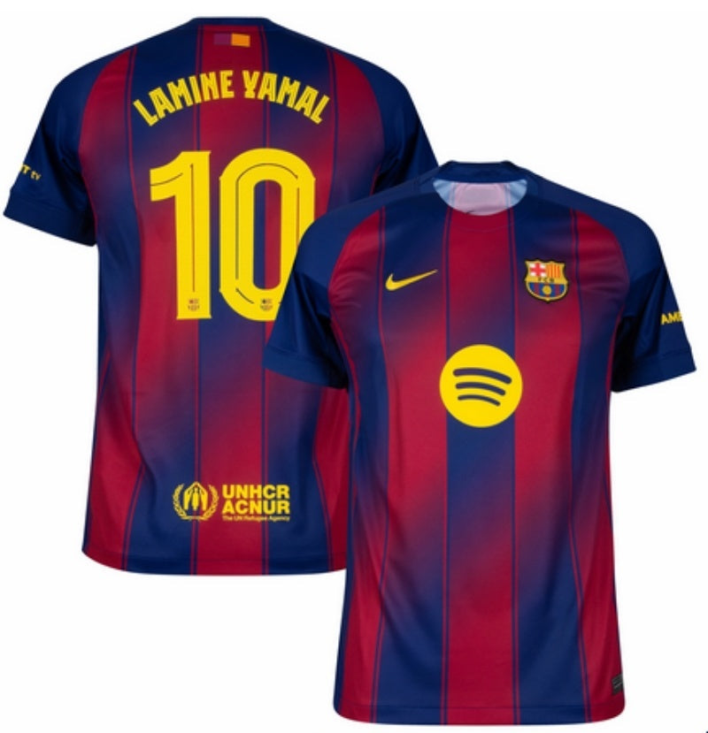 barcelona #10 lamine yamal navy red 2025 26 home soccer jersey sports jersey product view 1