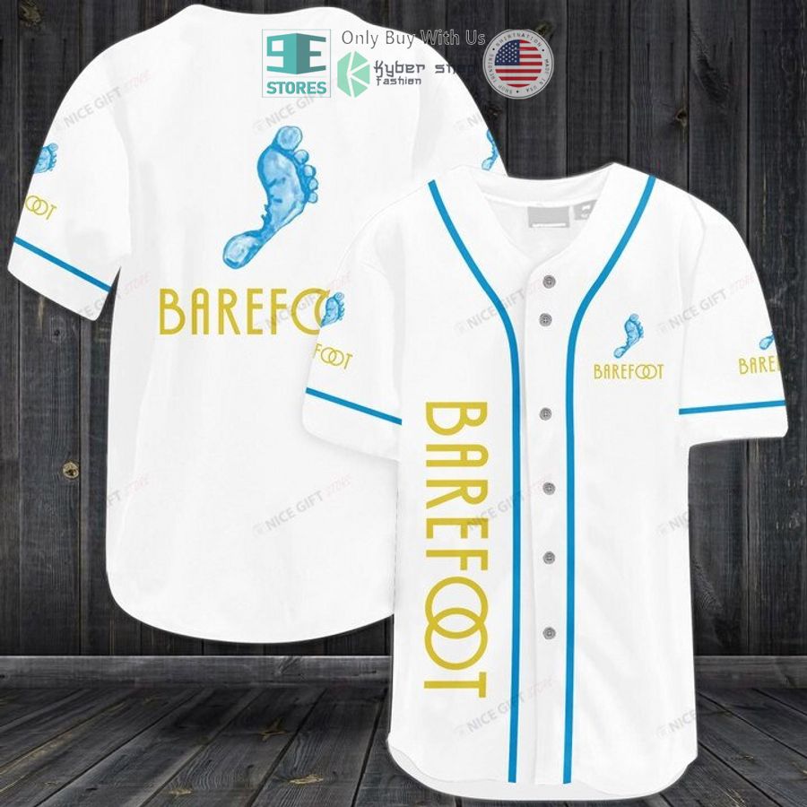 BEST Barefoot logo white Baseball Jersey baseball jersey product view 1