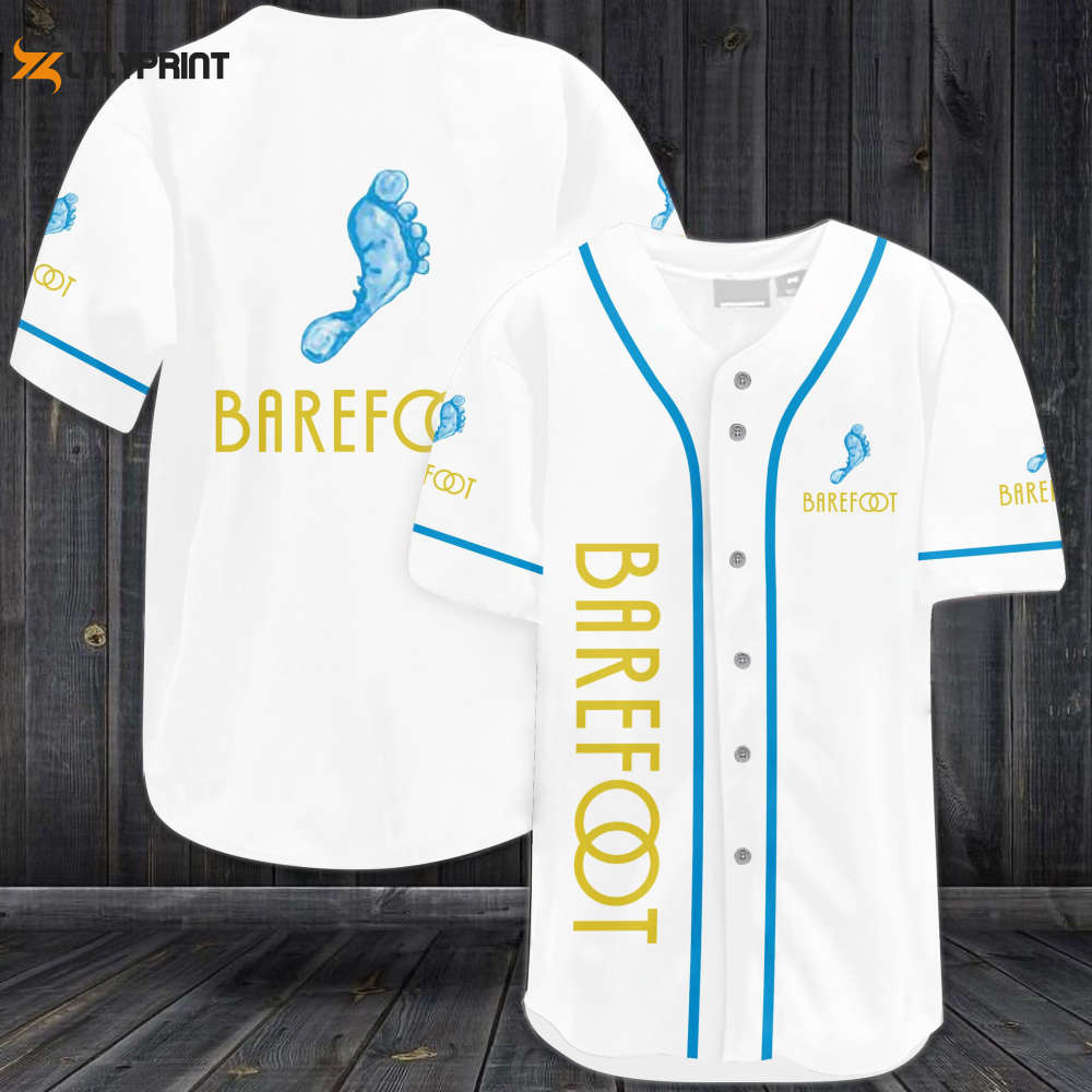 Barefoot Wine All Over Print Unisex Baseball Jersey - lylyprint.com baseball jersey product view 1