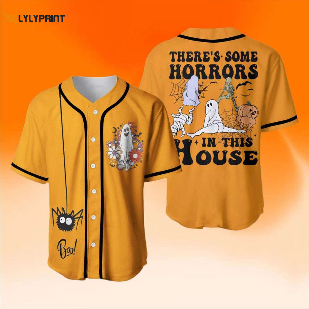 Baseball Shirt, There Some Horrors In The House Shirt, Halloween - lylyprint.com baseball jersey product view 2