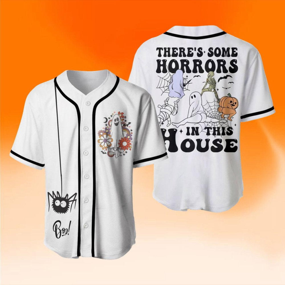 Baseball Shirt, There Some Horrors In The House Shirt, Halloween - lylyprint.com baseball jersey product view 3