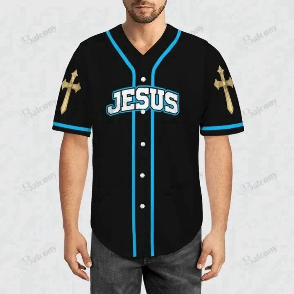Baseball Tee Miraculous lion with a shining cross Baseball Jersey 137 - Aopprinter baseball jersey product view 2