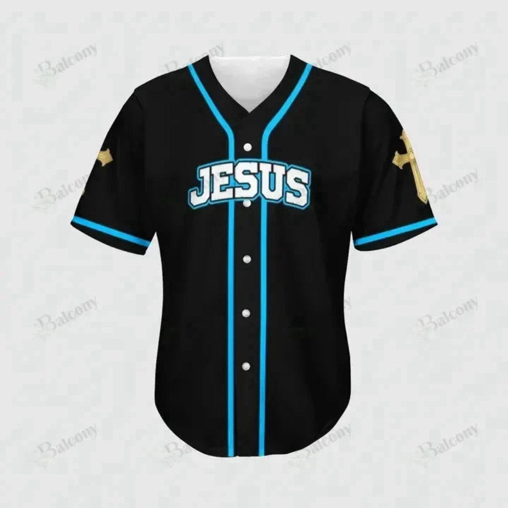 Baseball Tee Miraculous lion with a shining cross Baseball Jersey 137 - Aopprinter baseball jersey product view 3