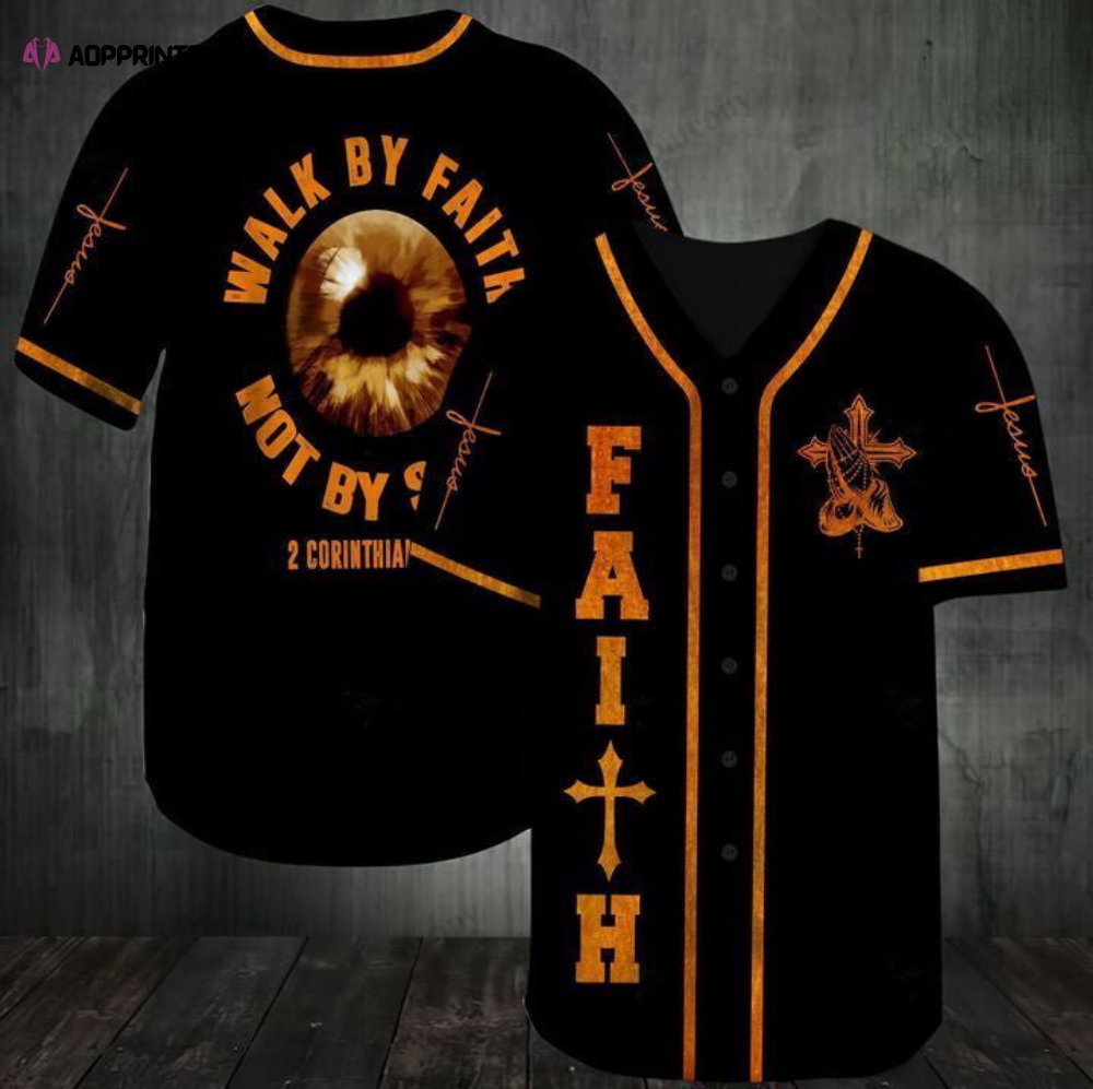 Walk by Faith: Baseball Tee Jersey - Play with Confidence - Aopprinter baseball jersey product view 1