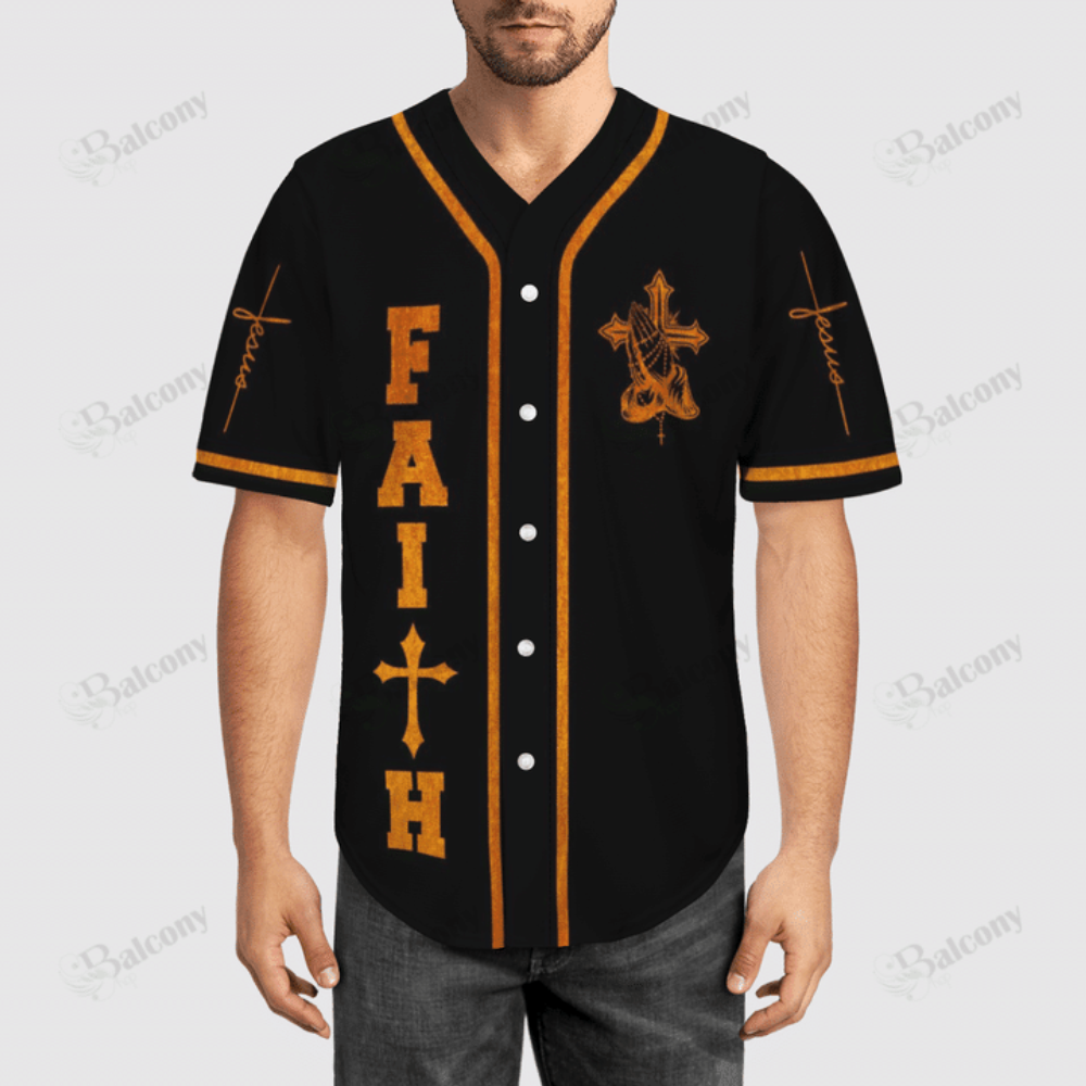 Walk by Faith: Baseball Tee Jersey - Play with Confidence - Aopprinter baseball jersey product view 2